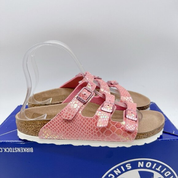 Birkenstock Florida Sandals Vegan Shiny Snake Rose Birko- Flor EU 36 US 5- 5.5 - Picture 5 of 11